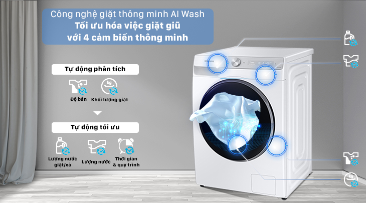 Tìm hiểu về công nghệ AI Wash trên máy giặt Samsung